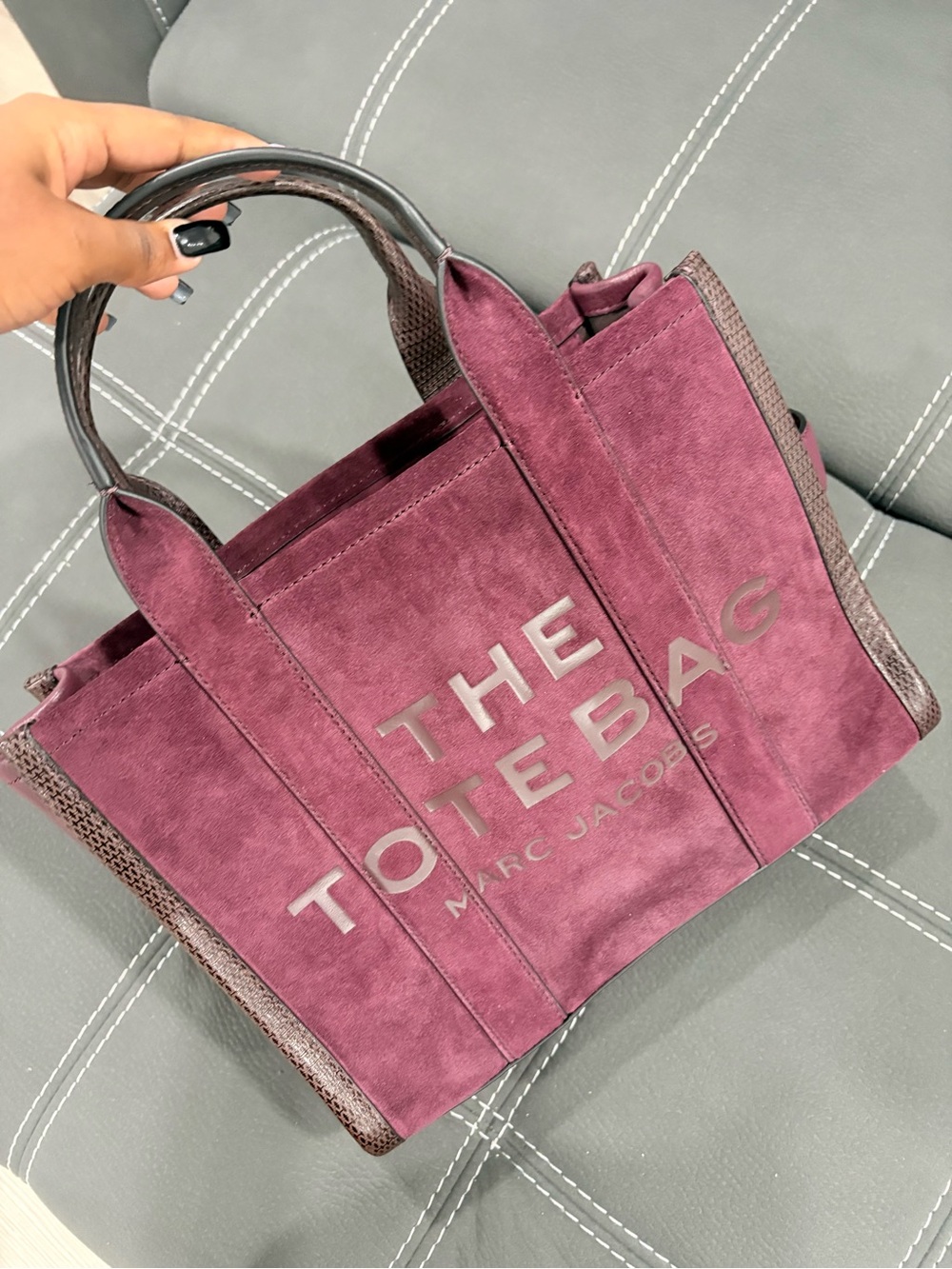 Marc Jacobs Suede and Leather ToteBag in Plum